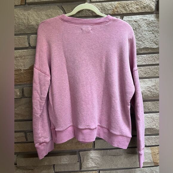 Madewell Miles Mainstay Sweatshirt Cozy Heather Petal Pink Large Cotton - Picture 2 of 9